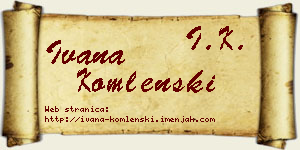 Ivana Komlenski vizit kartica